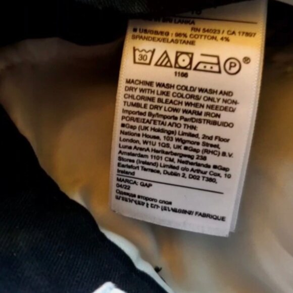 GAP 90's High Rise Slim Straight Ankle Khaki Black‎ Pants Size 10 - RETAIL $60 - Picture 11 of 11